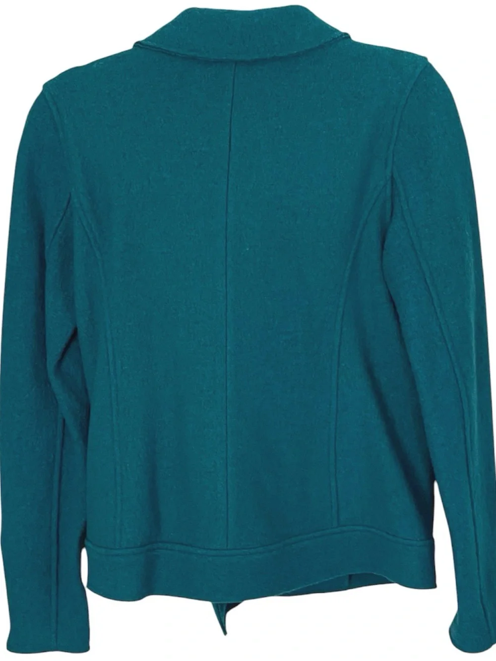 Tahari Teal Asymmetrical Zip Collar Jacket Wool-NWT